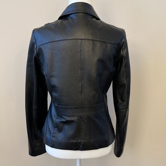 Wilsons Maxima - Genuine Black Leather Vintage 90’s Blazer - Size Medium - Picture 6 of 14
